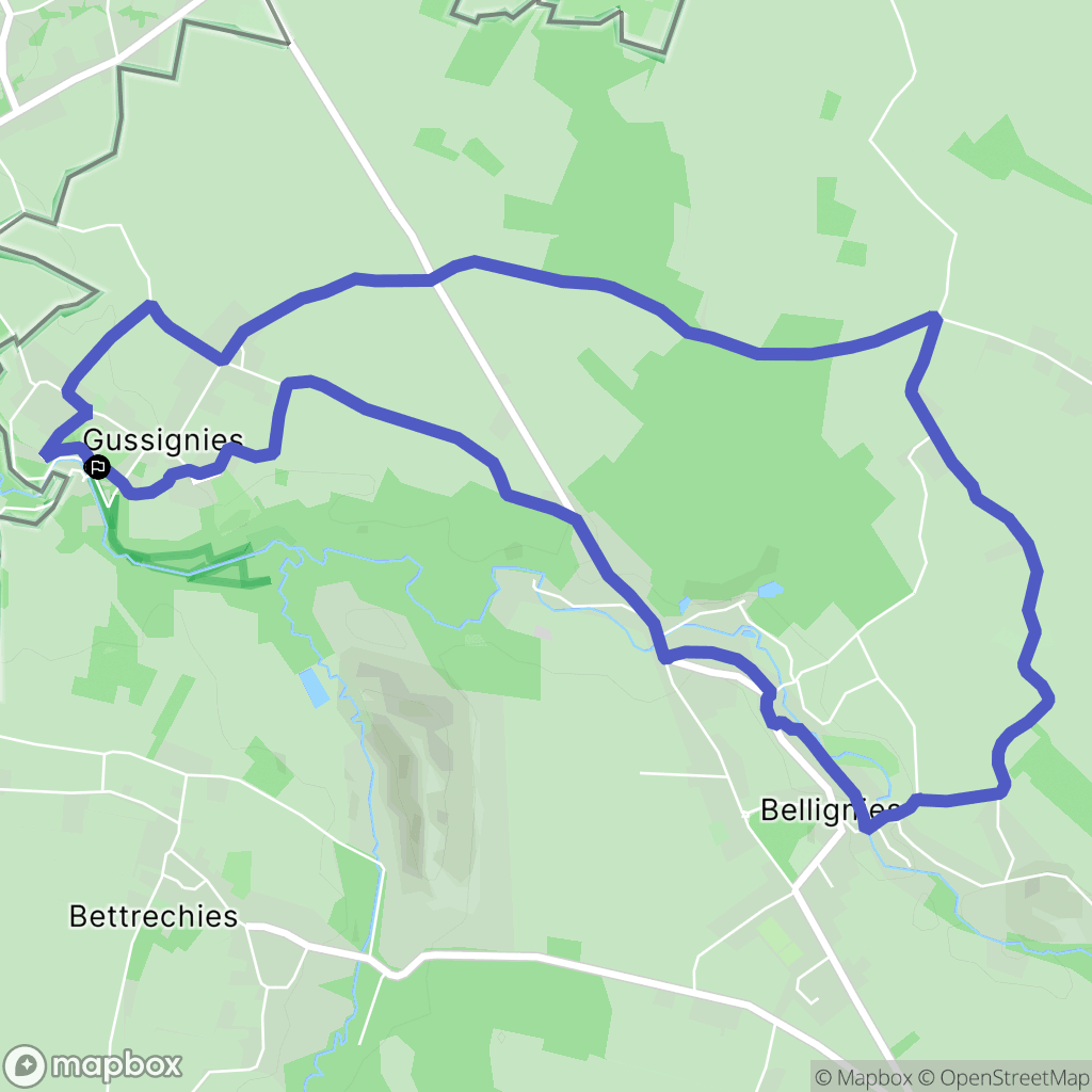 Gussignies : carte du parcours de randonnée - France