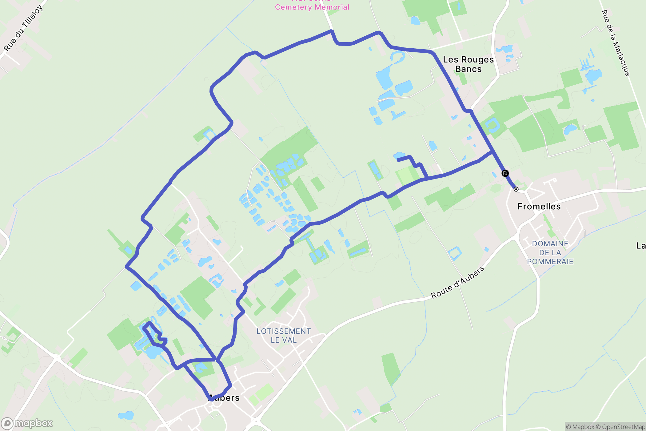 Fromelles : carte du parcours de randonnée - France