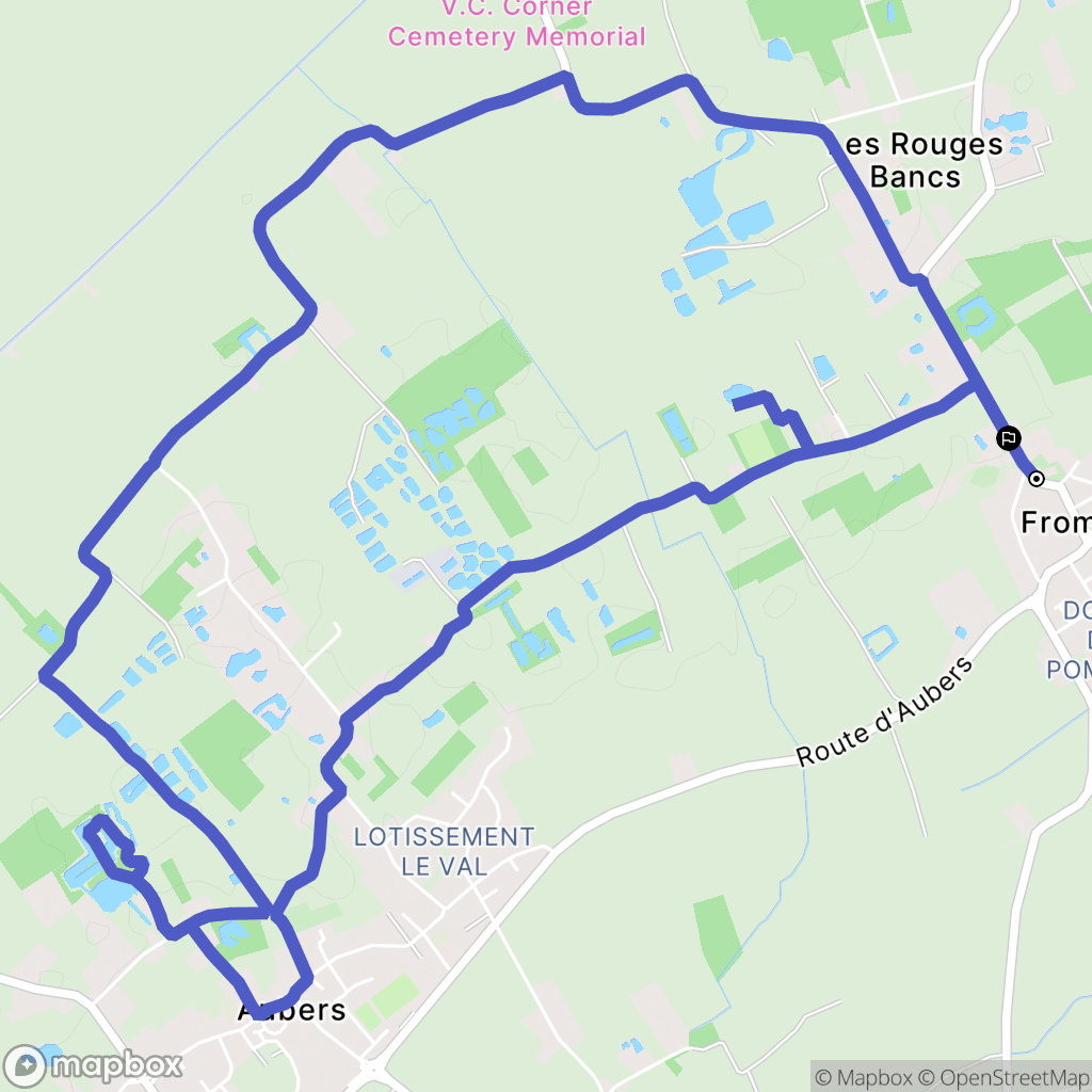Fromelles : carte du parcours de randonnée - France