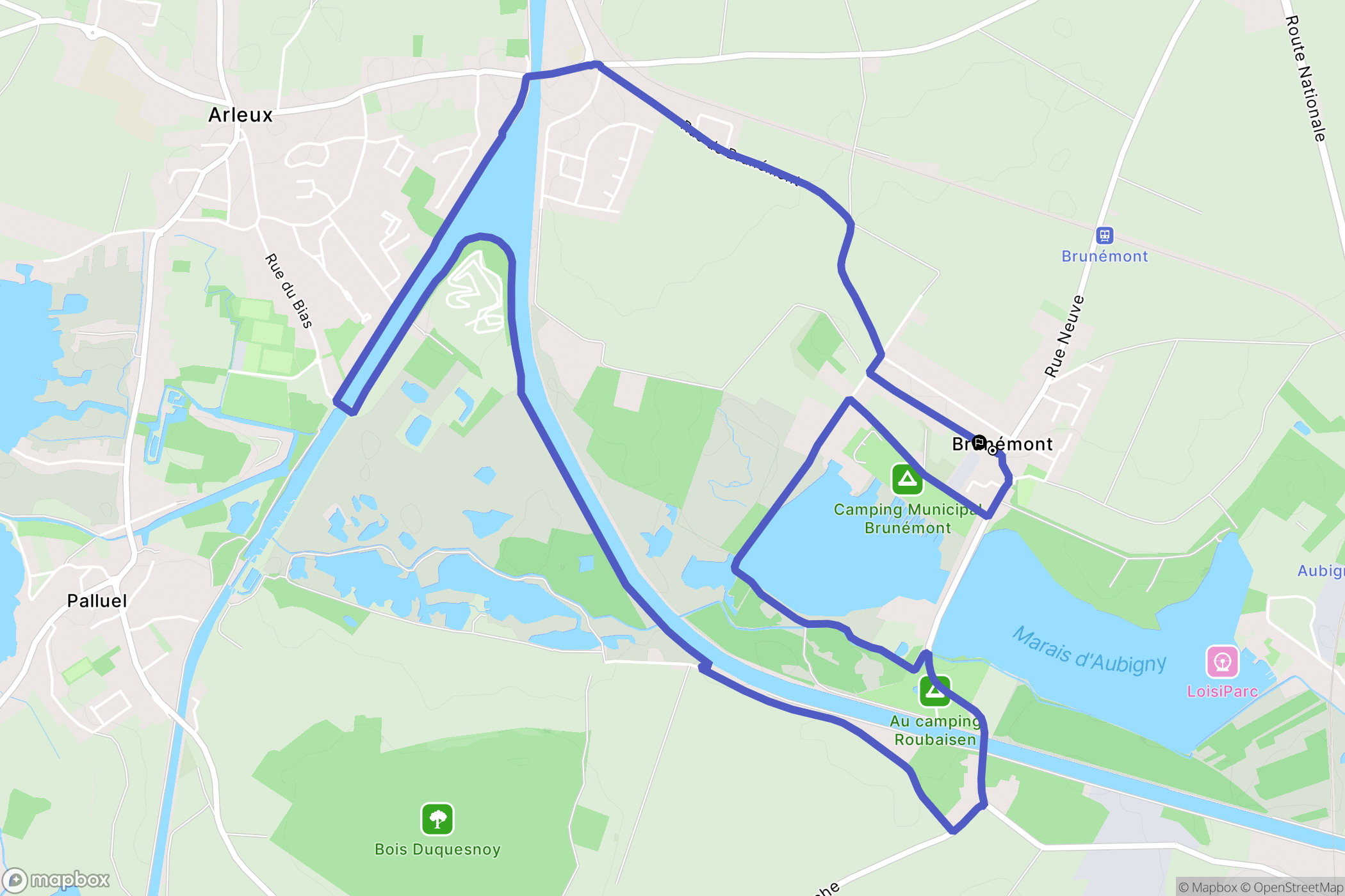 Brunemont : carte du parcours de randonnée - France