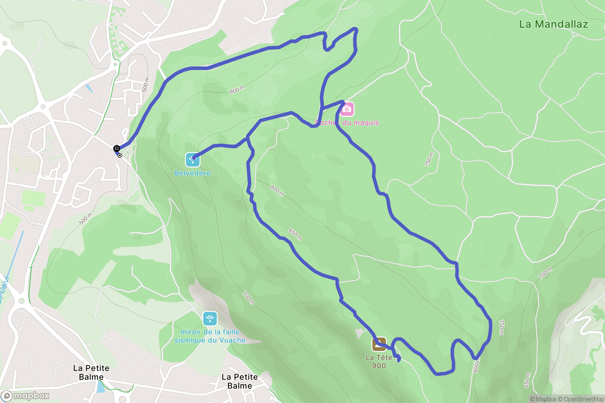 La Balme-de-Sillingy : carte du parcours de randonnée - France