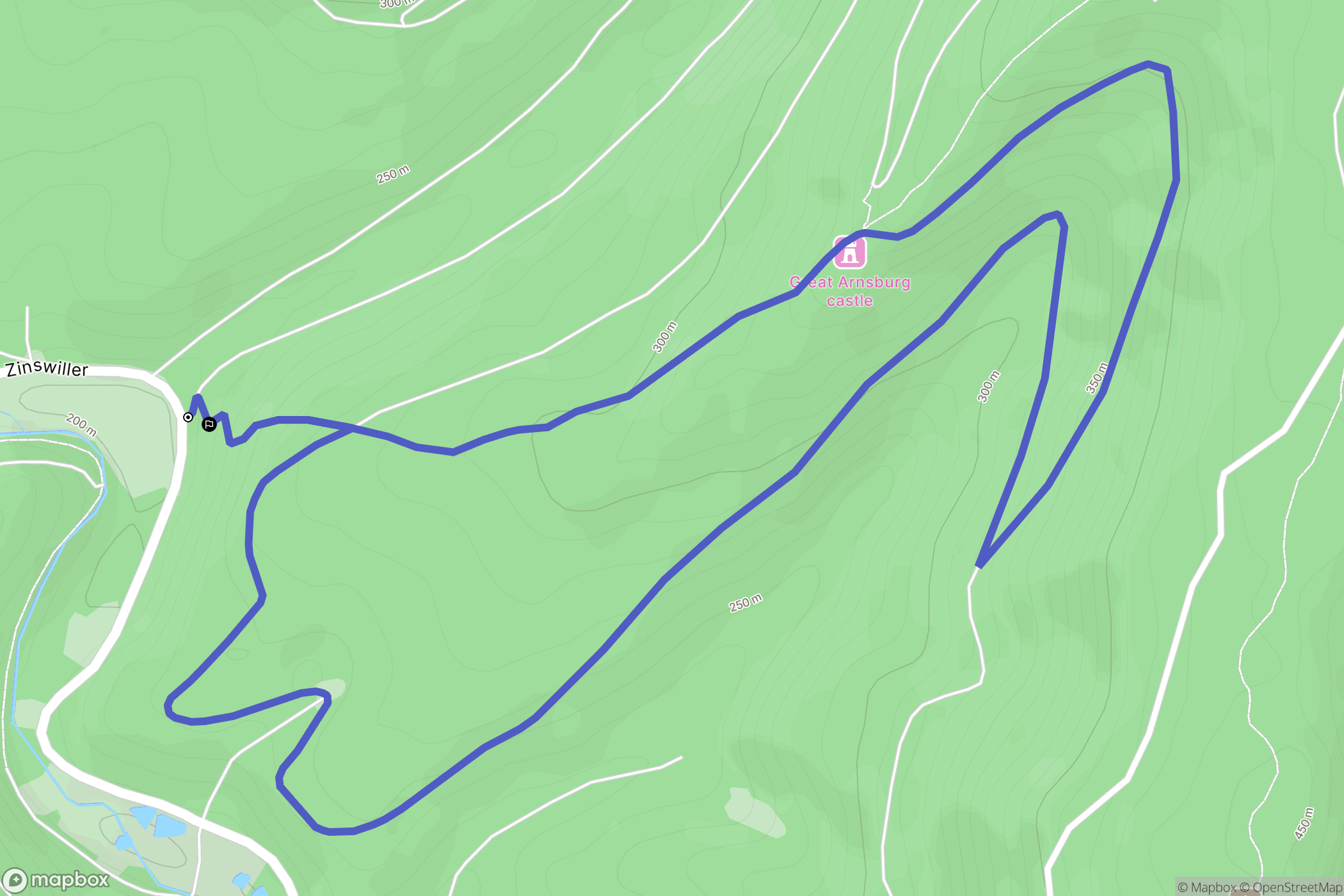 Untermuhlthal : carte du parcours de randonnée - France