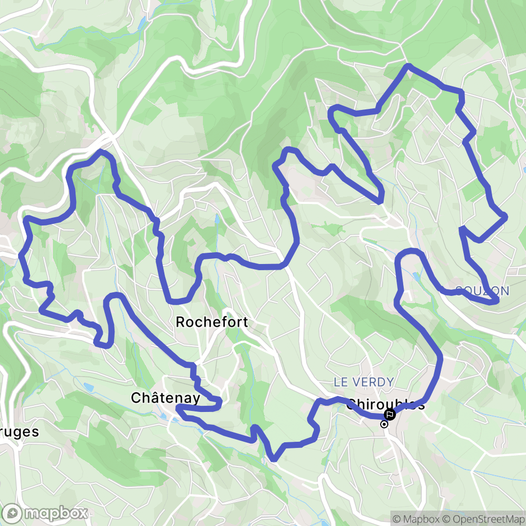 Chiroubles : carte du parcours de randonnée - France