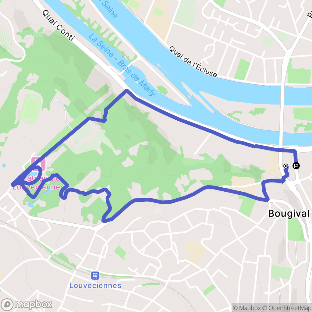 Bougival : carte du parcours de randonnée - France