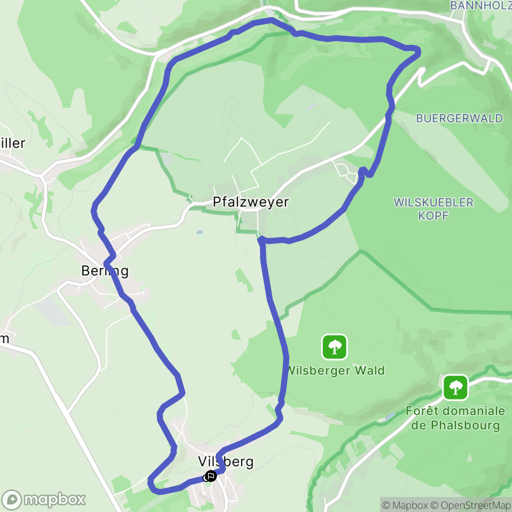 Vilsberg : carte du parcours de randonnée - France