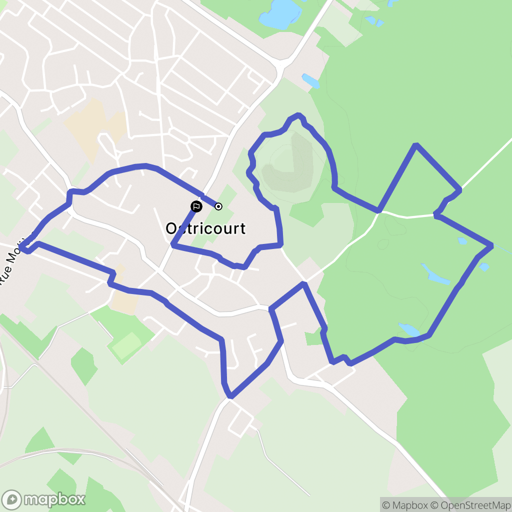 Ostricourt : carte du parcours de randonnée - France