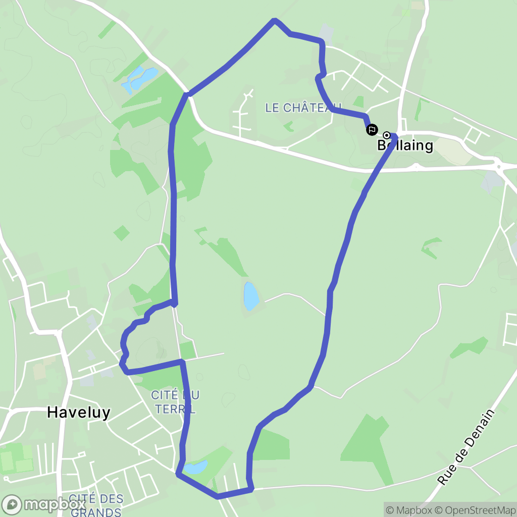 Bellaing : carte du parcours de randonnée - France