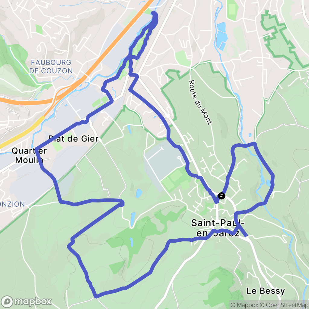 Saint-Paul-en-Jarez : carte du parcours de randonnée - France