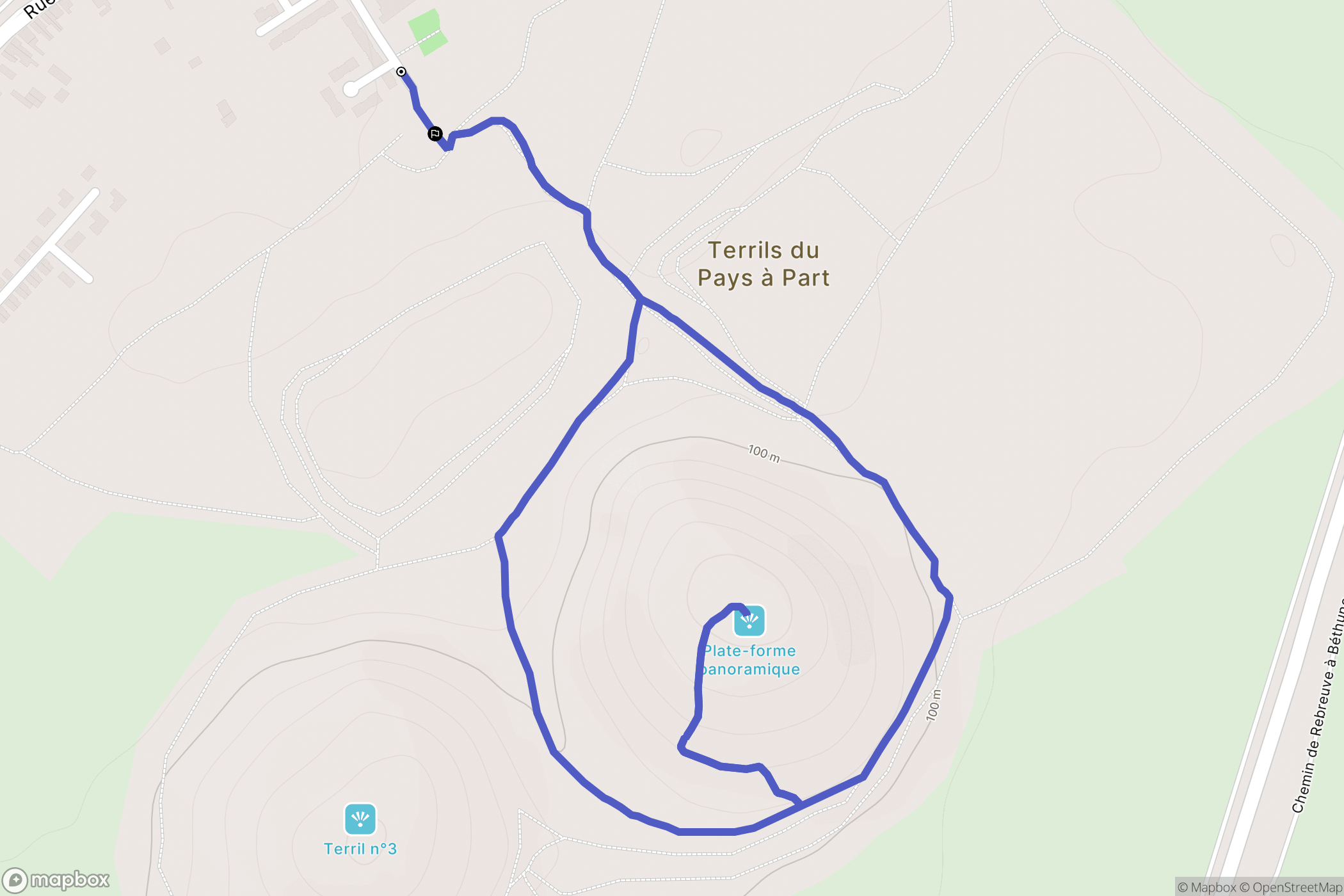 Bruay-la-Buissière : carte du parcours de randonnée - France