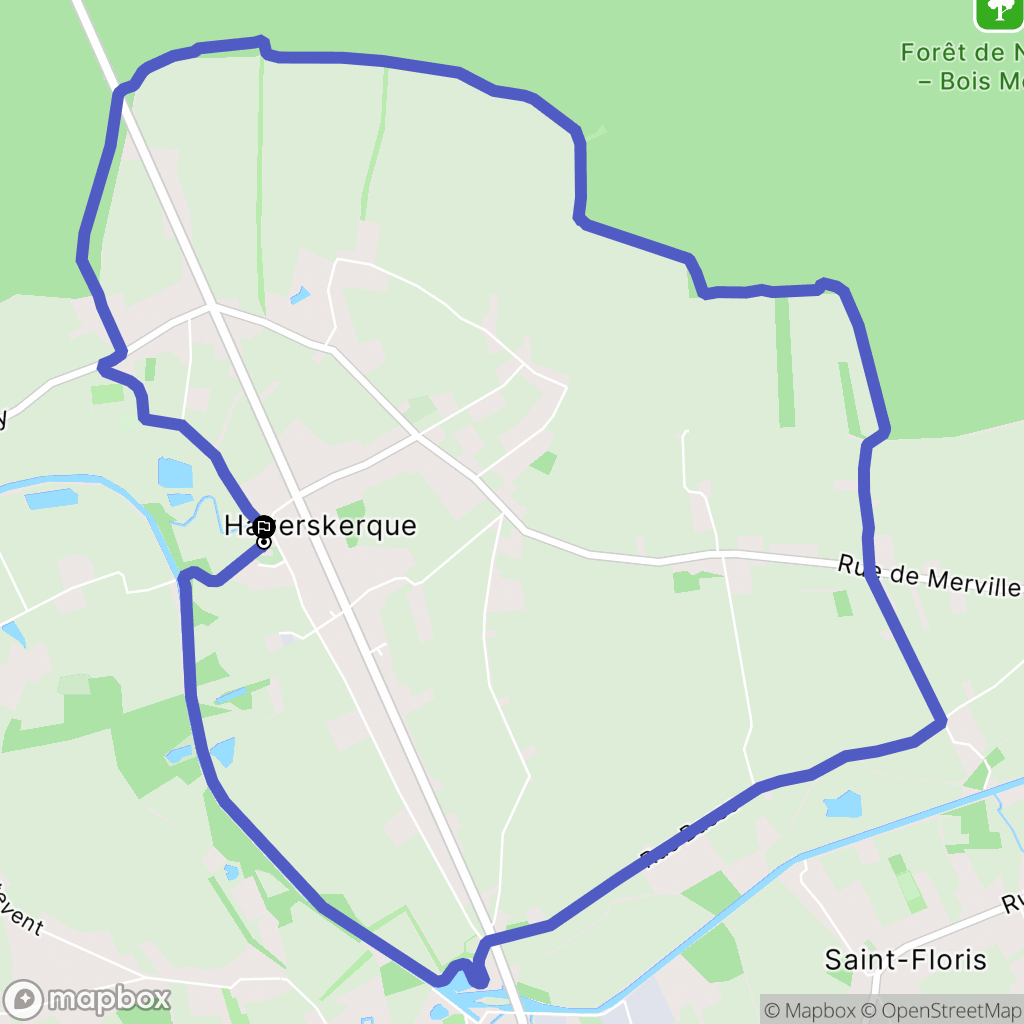 Haverskerque : carte du parcours de randonnée - France