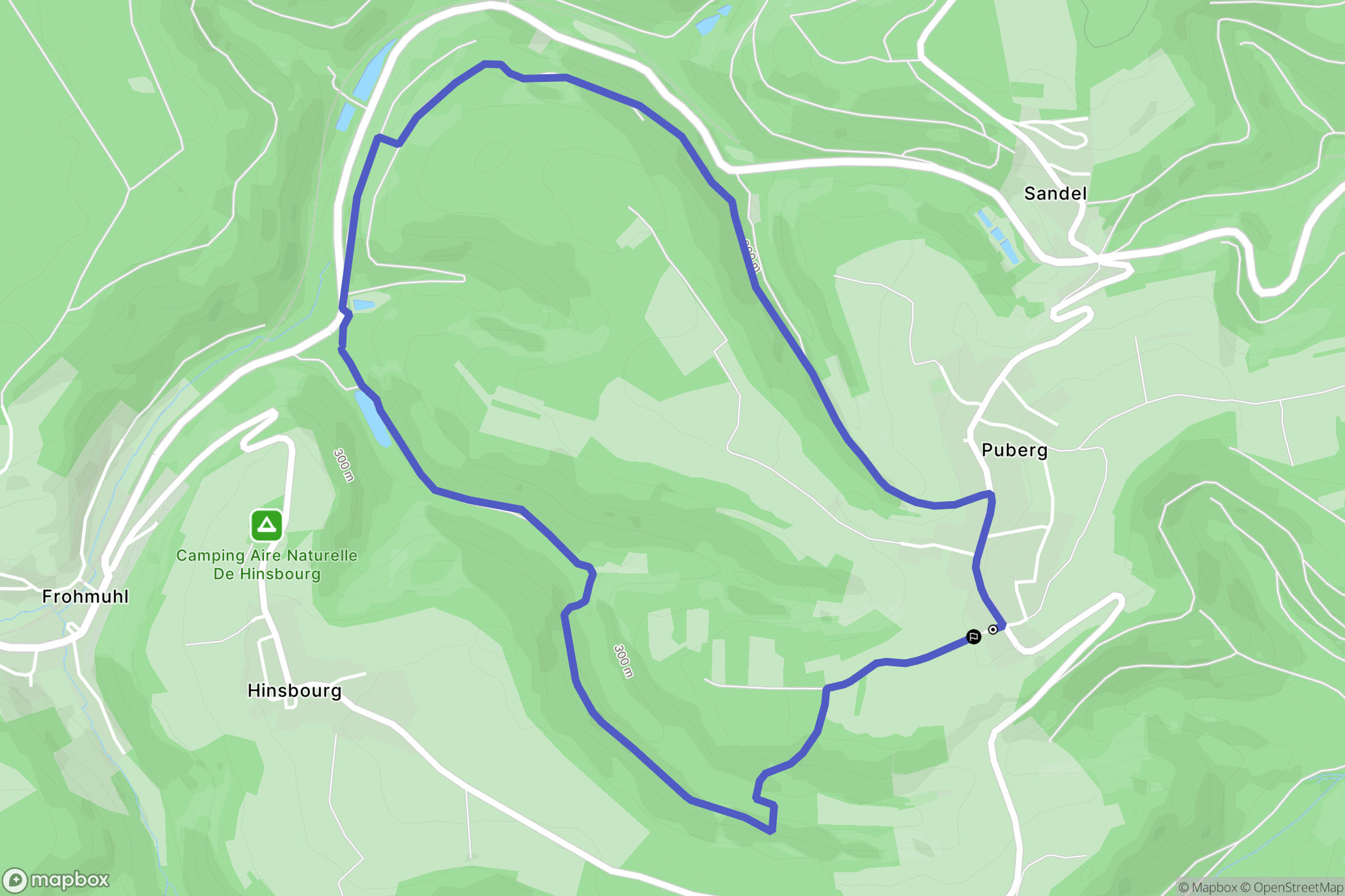 Puberg : carte du parcours de randonnée - France