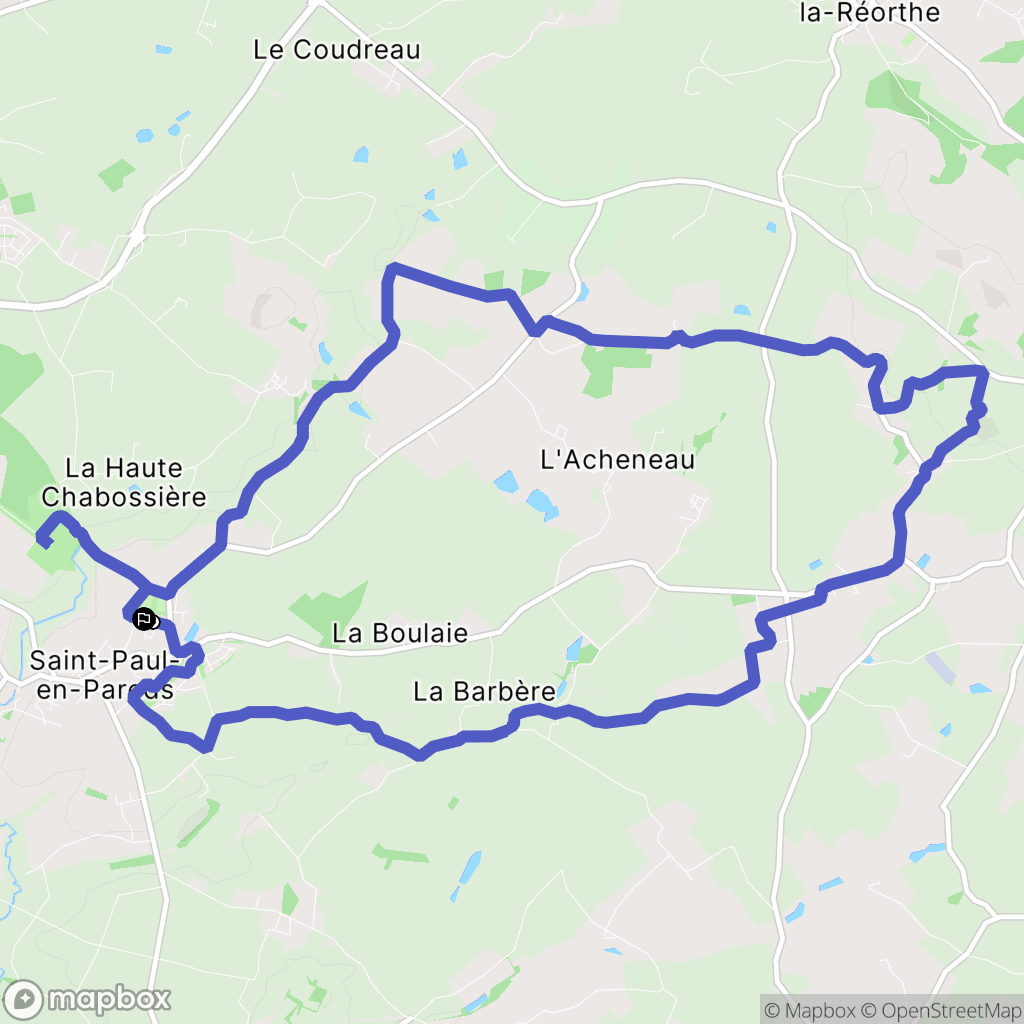 Saint-Paul-en-Pareds : carte du parcours de randonnée - France
