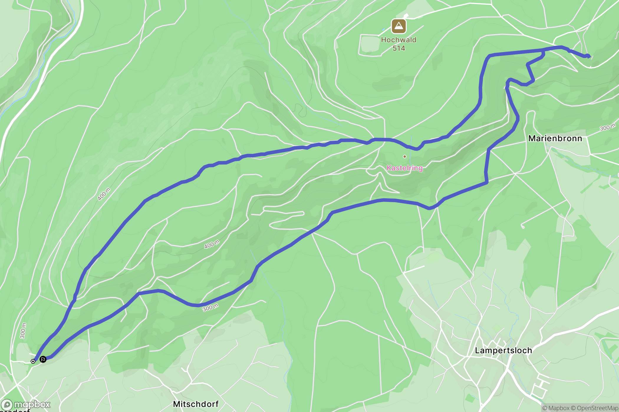 Gœrsdorf : carte du parcours de randonnée - France