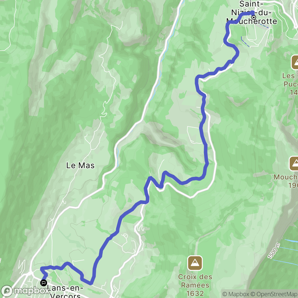 Saint-Nizier-du-Moucherotte : carte du parcours de randonnée - France