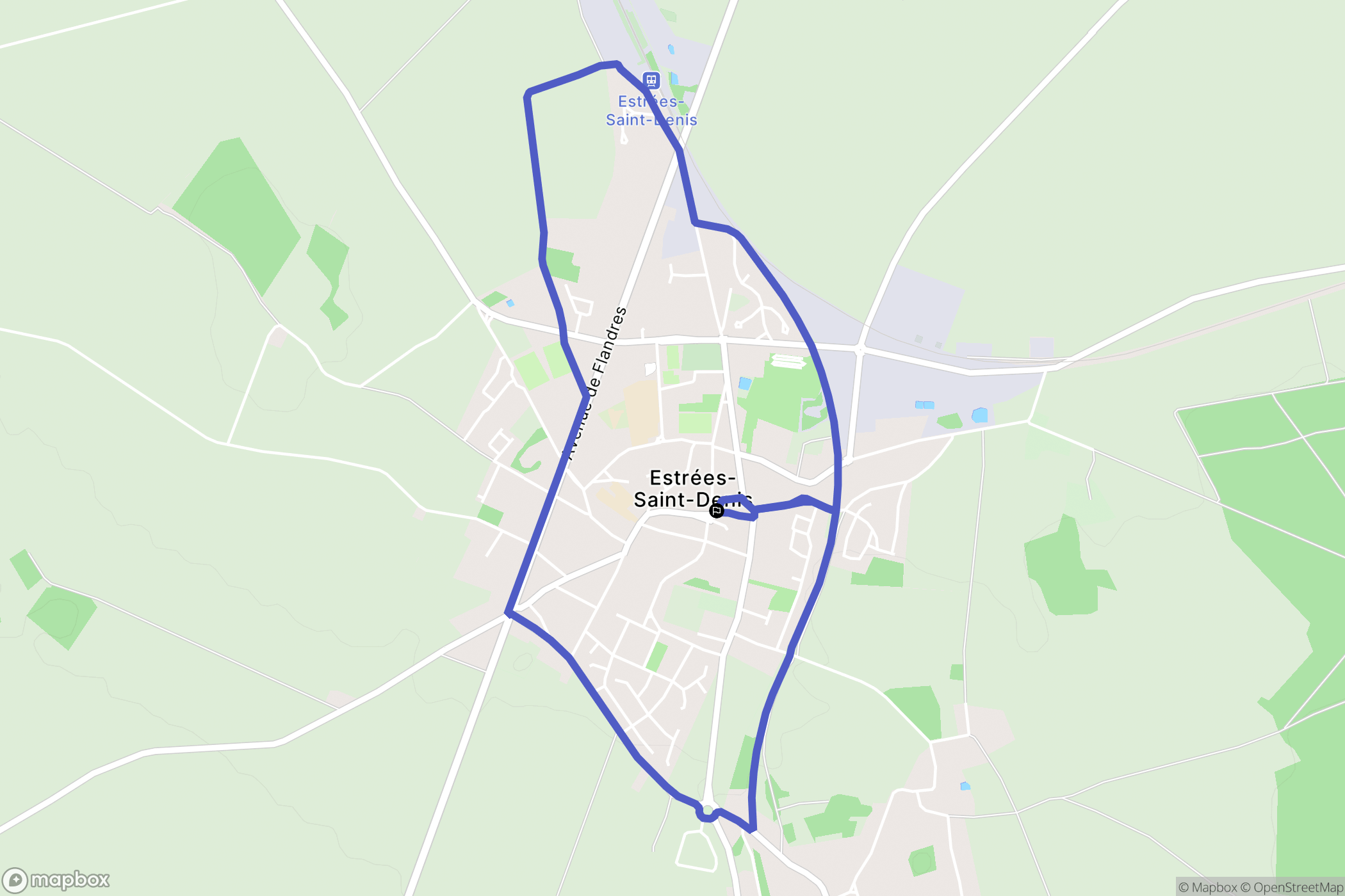 Estrées-Saint-Denis : carte du parcours de randonnée - France
