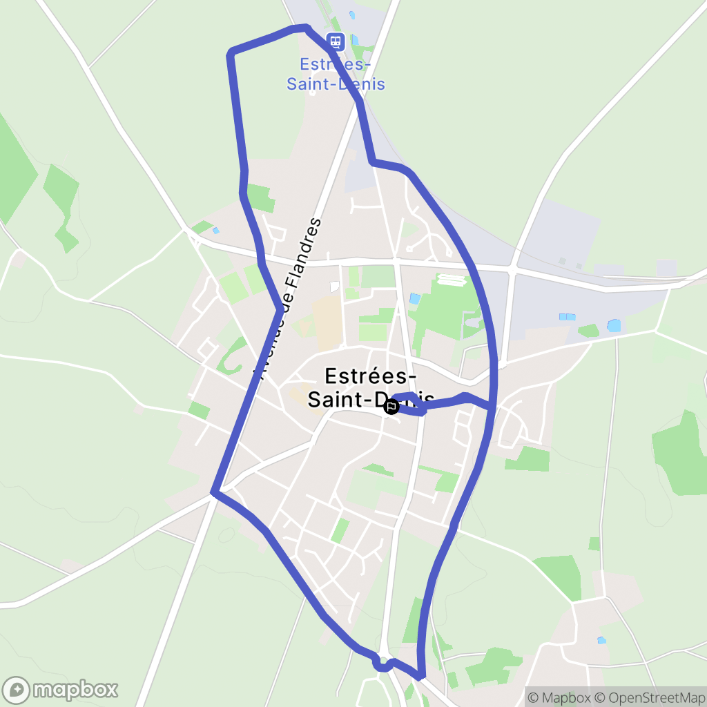 Estrées-Saint-Denis : carte du parcours de randonnée - France