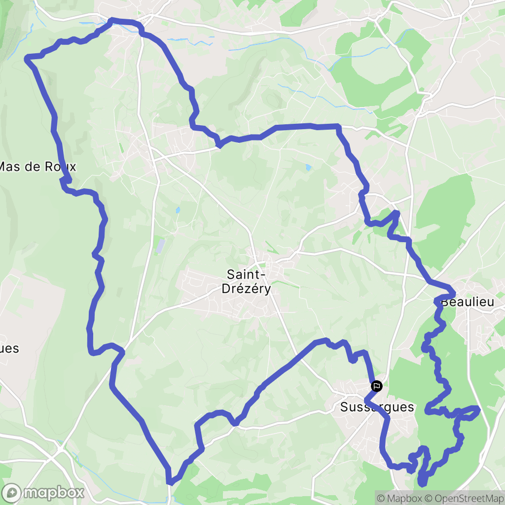 Sussargues : carte du parcours de randonnée - France