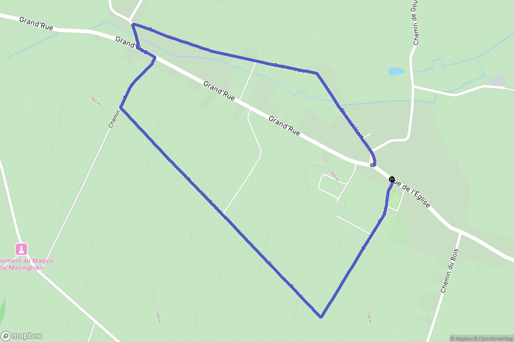 Rejet-de-Beaulieu : carte du parcours de randonnée - France