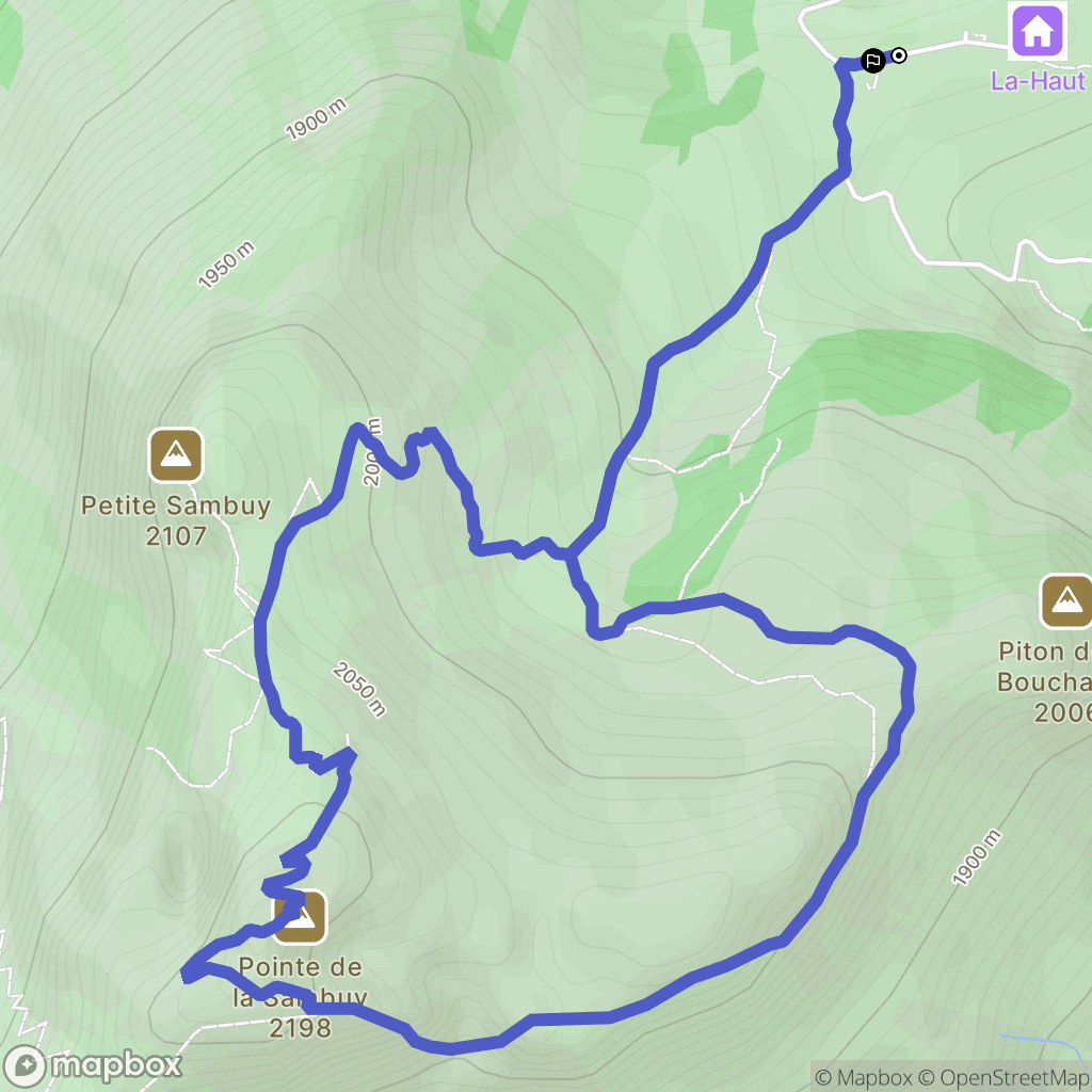 Faverges : carte du parcours de randonnée - France