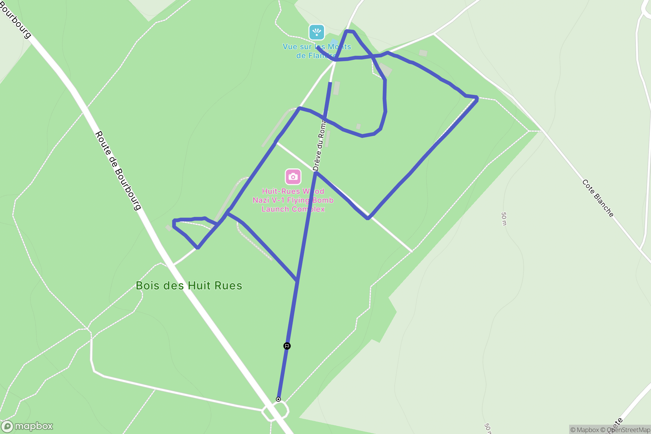 Morbecque : carte du parcours de randonnée - France