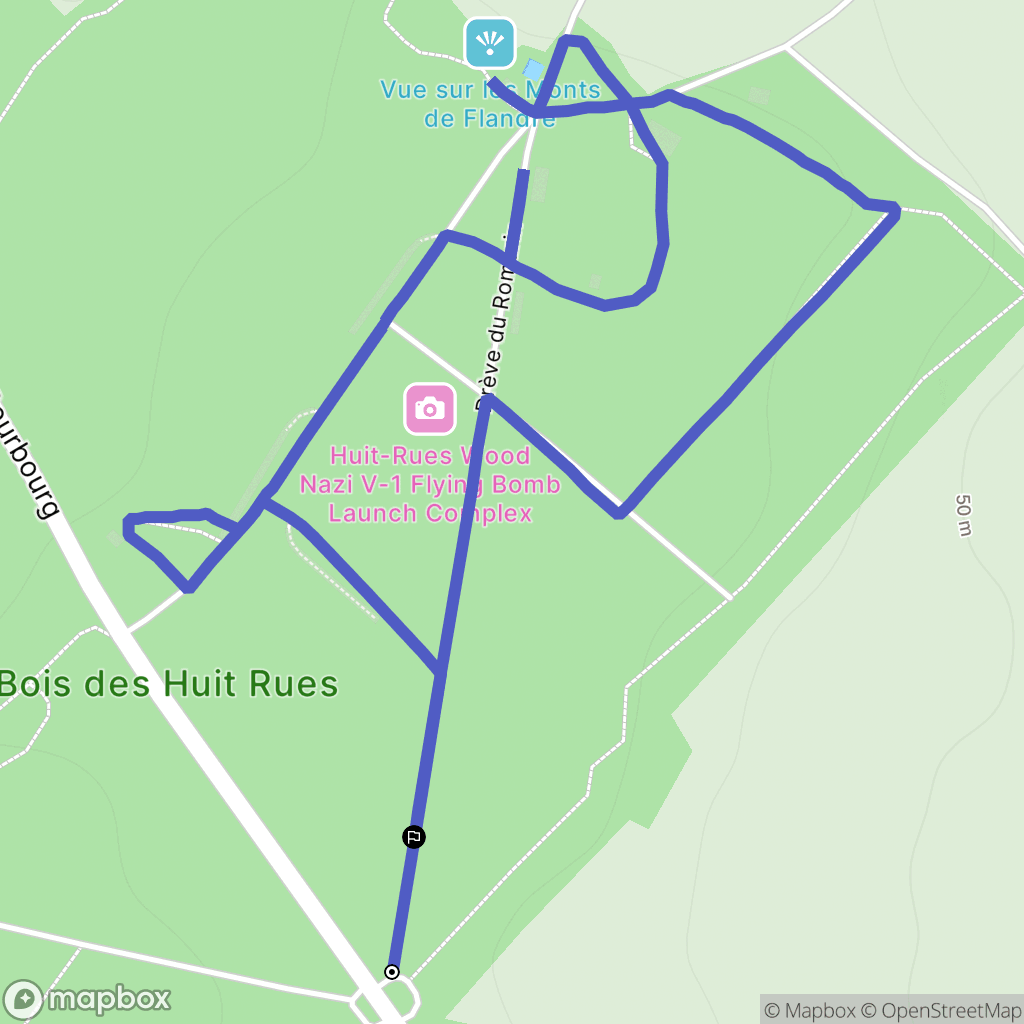 Morbecque : carte du parcours de randonnée - France