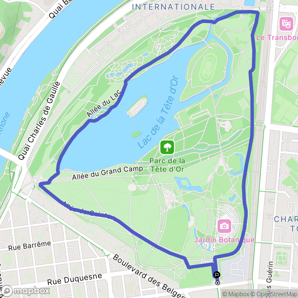 Lyon : carte du parcours de randonnée - France