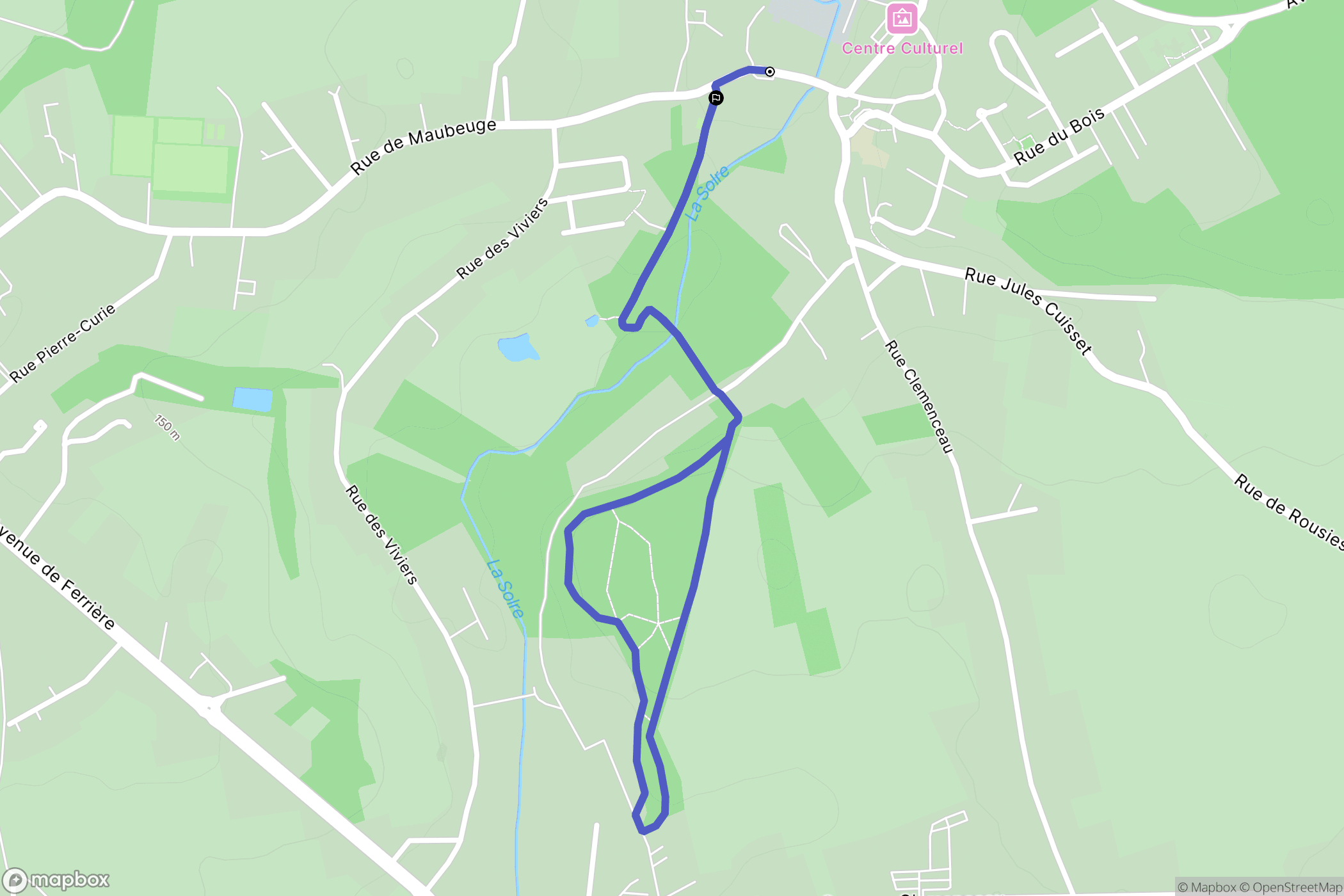 Rousies : carte du parcours de randonnée - France