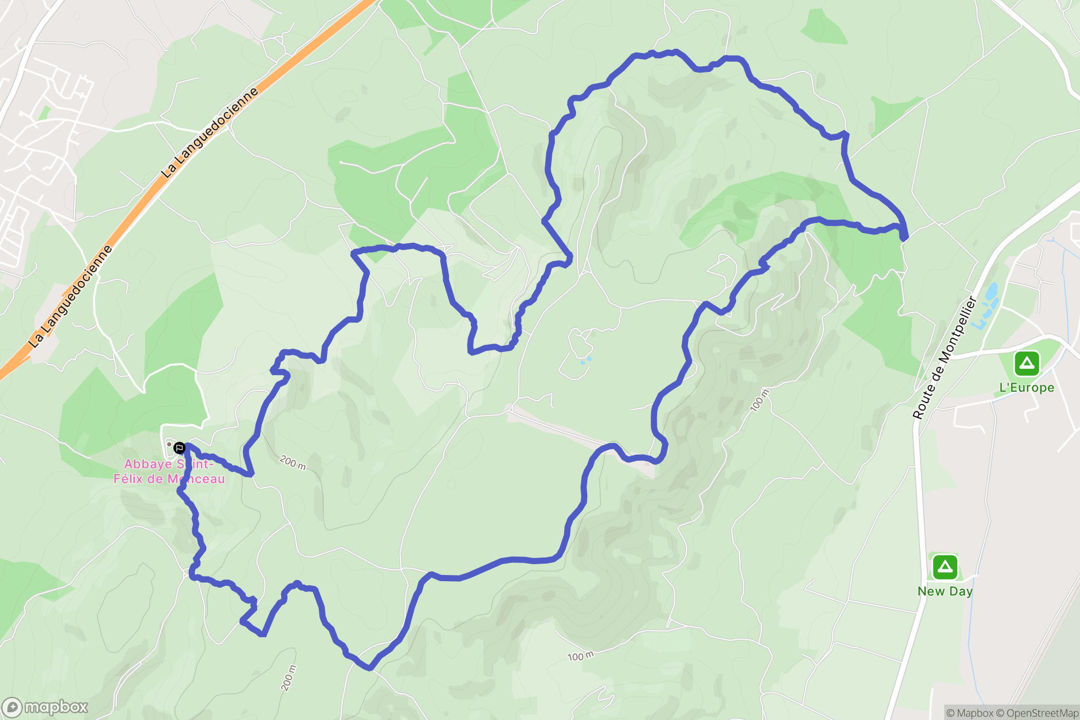 Gigean : carte du parcours de randonnée - France
