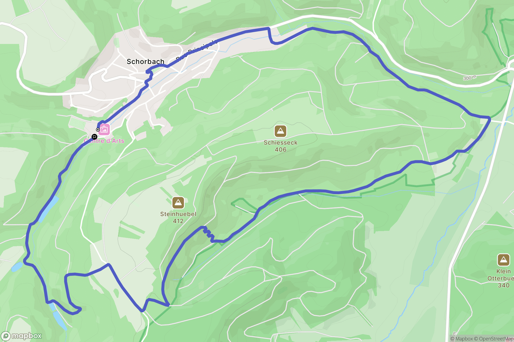 Schorbach : carte du parcours de randonnée - France