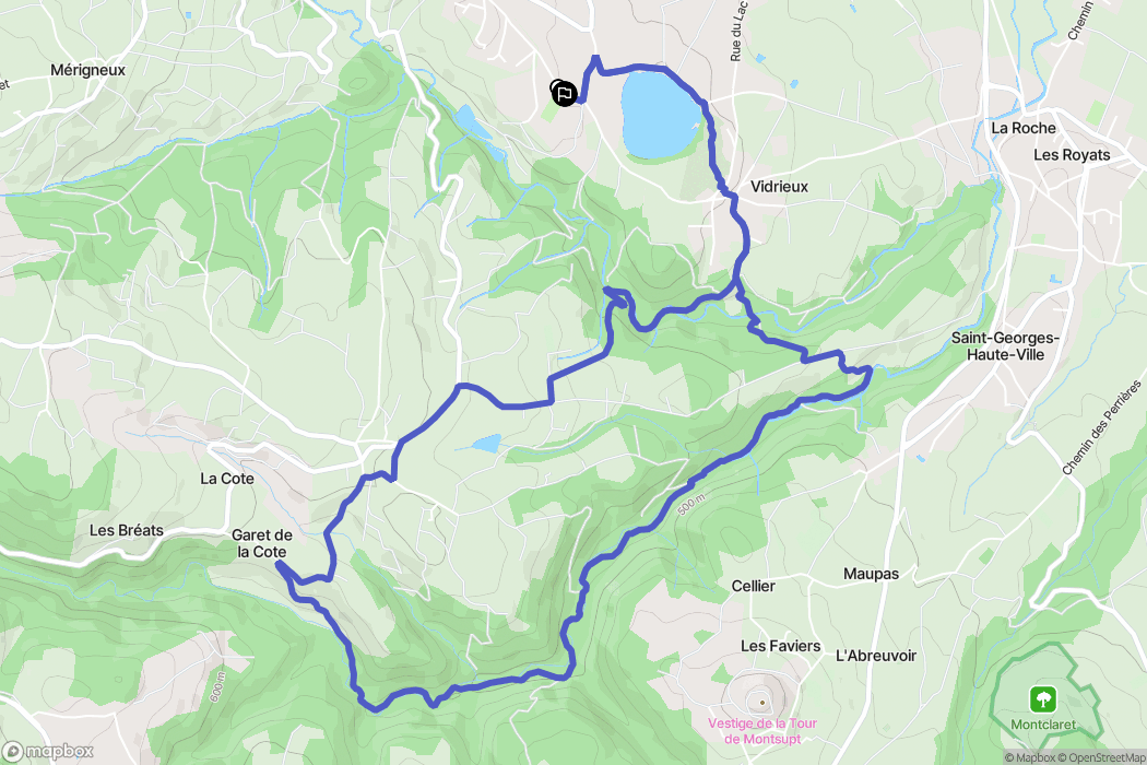 Lézigneux : carte du parcours de randonnée - France