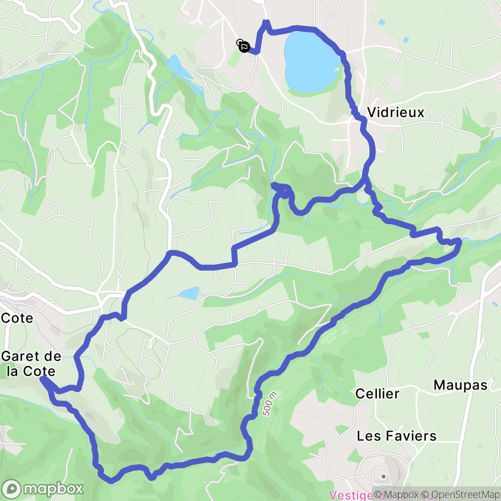 Lézigneux : carte du parcours de randonnée - France