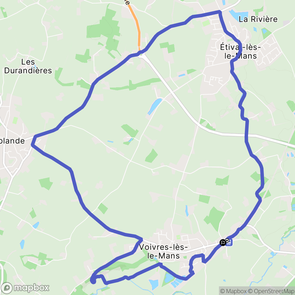 Voivres-lès-le-Mans : carte du parcours de randonnée - France