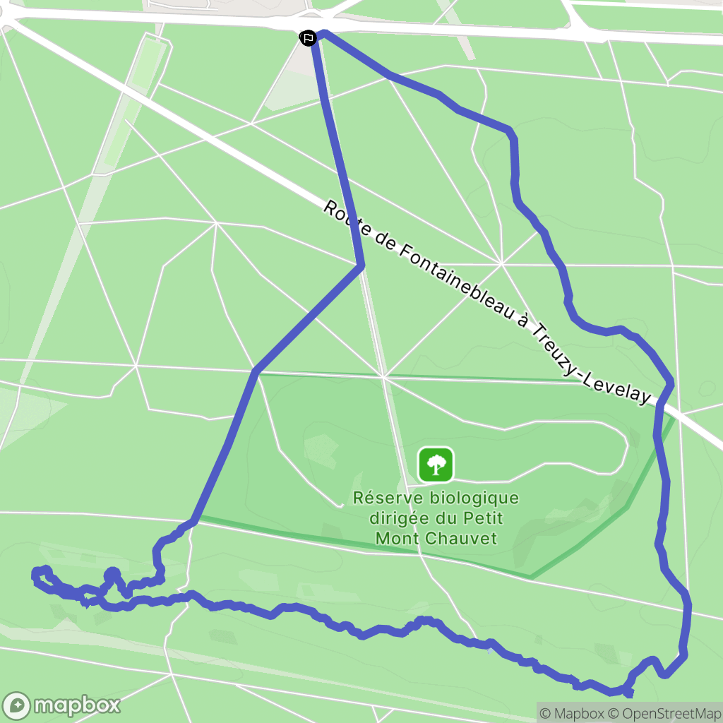 Fontainebleau : carte du parcours de randonnée - France