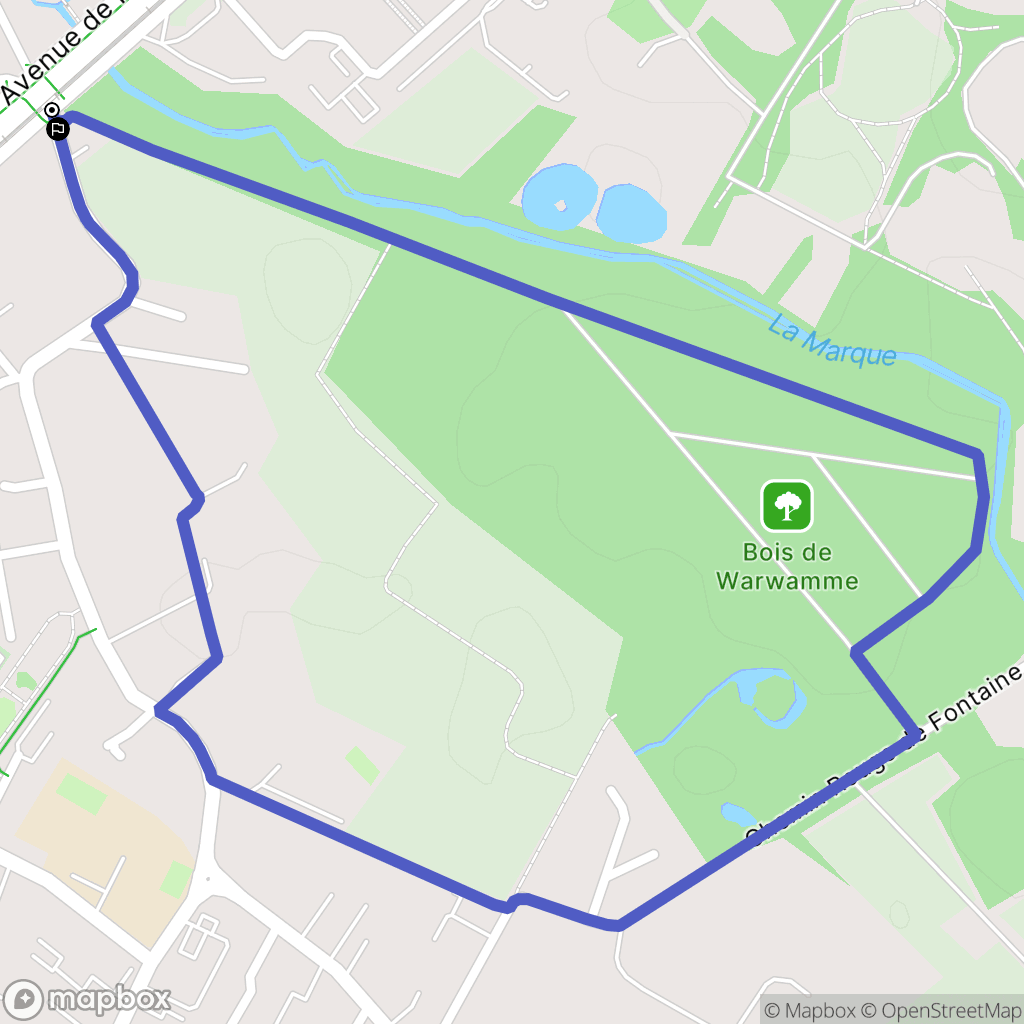 Villeneuve-d'Ascq : carte du parcours de randonnée - France