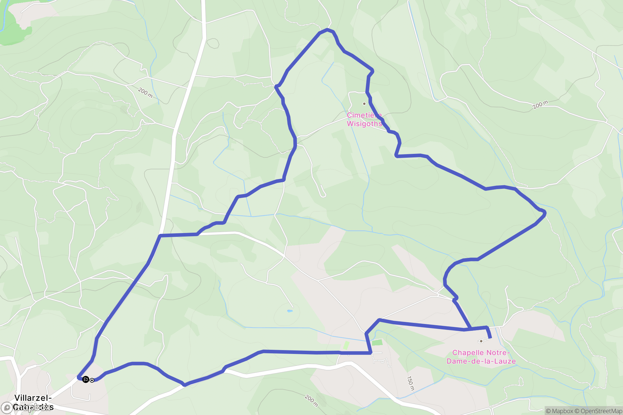 Villarzel-Cabardès : carte du parcours de randonnée - France