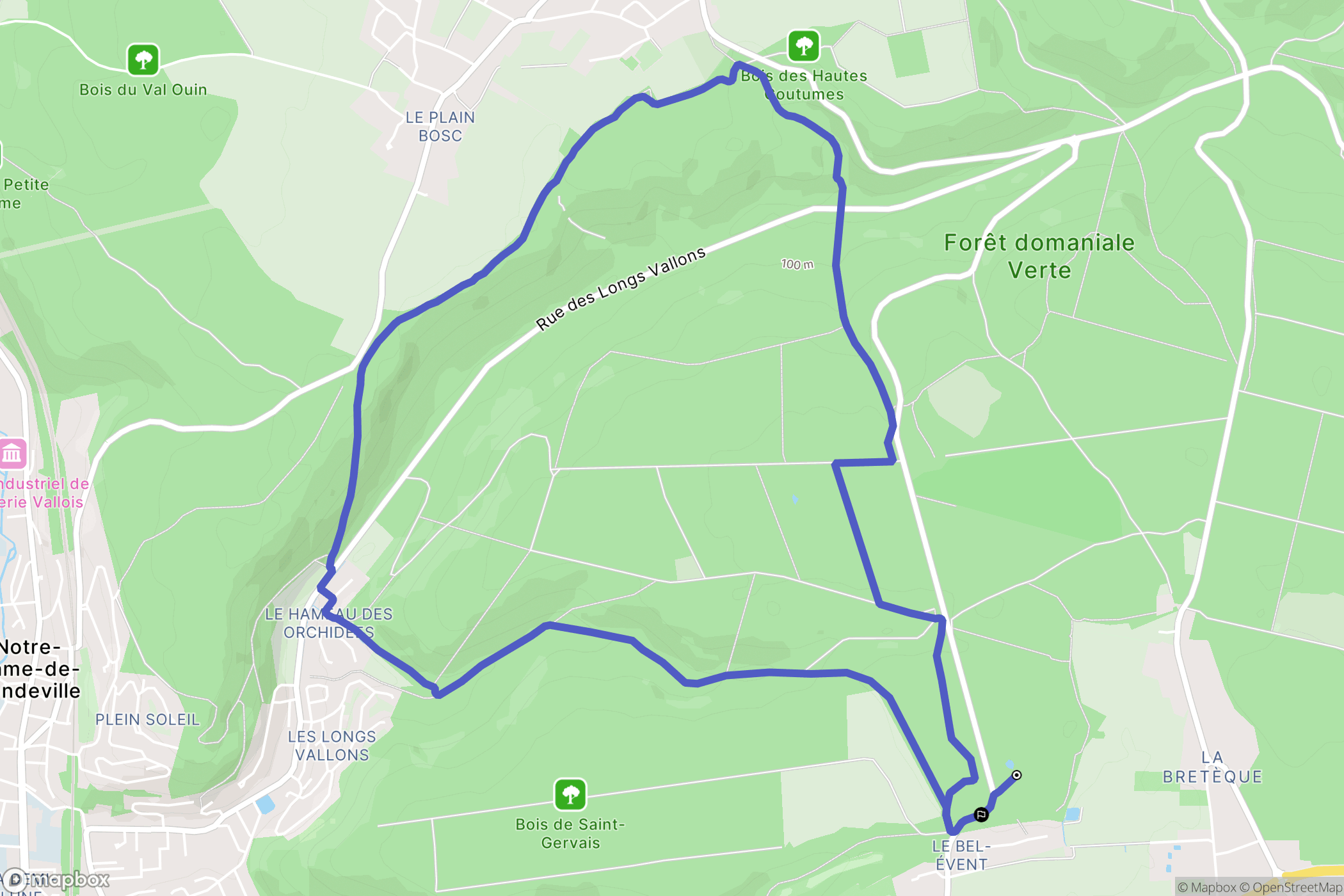 Houppeville : carte du parcours de randonnée - France