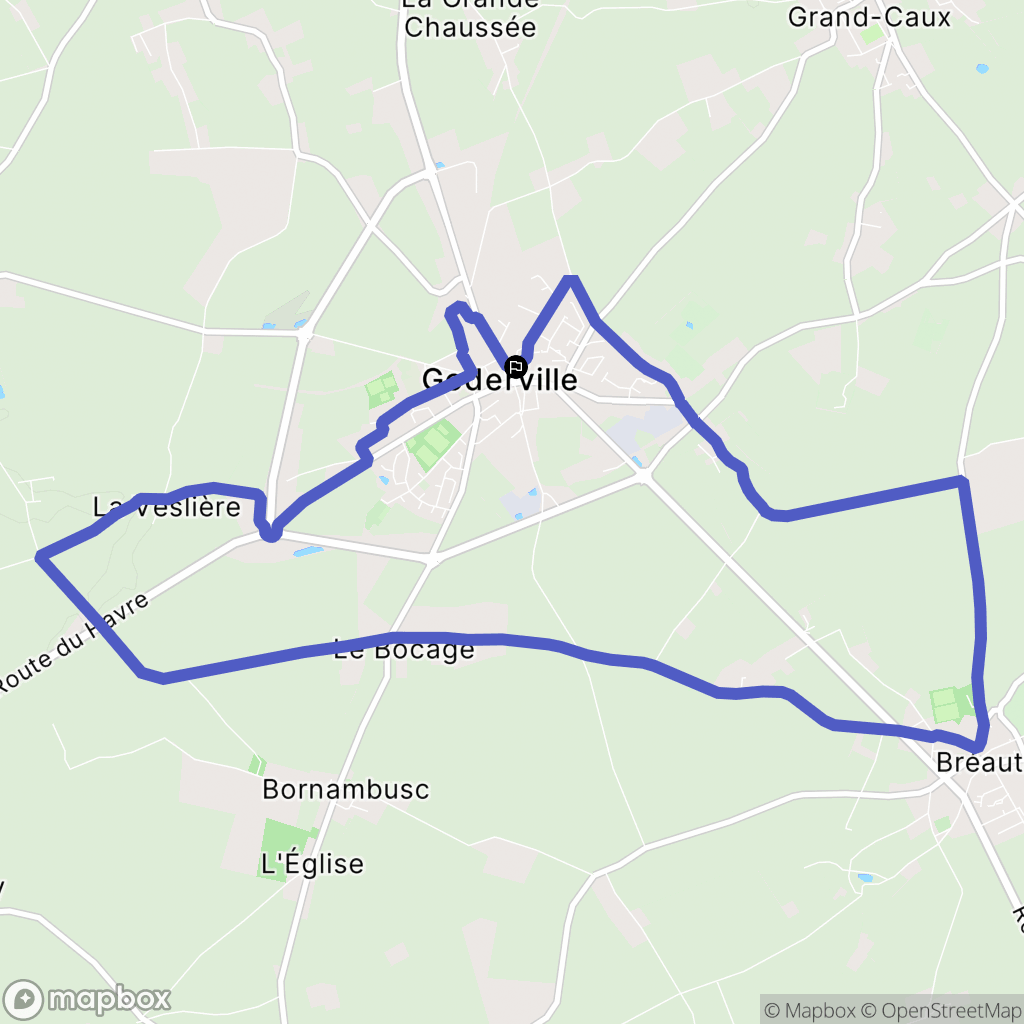 Goderville : carte du parcours de randonnée - France