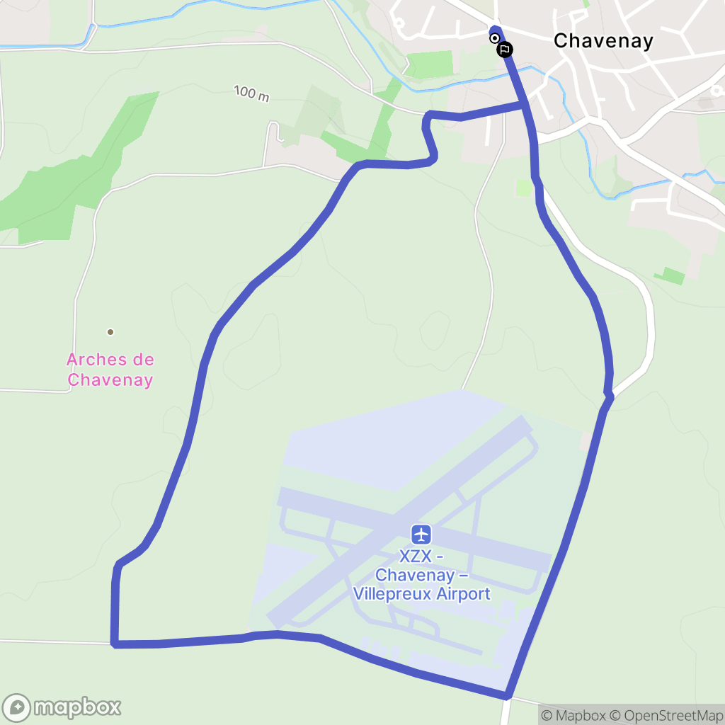 Chavenay : carte du parcours de randonnée - France