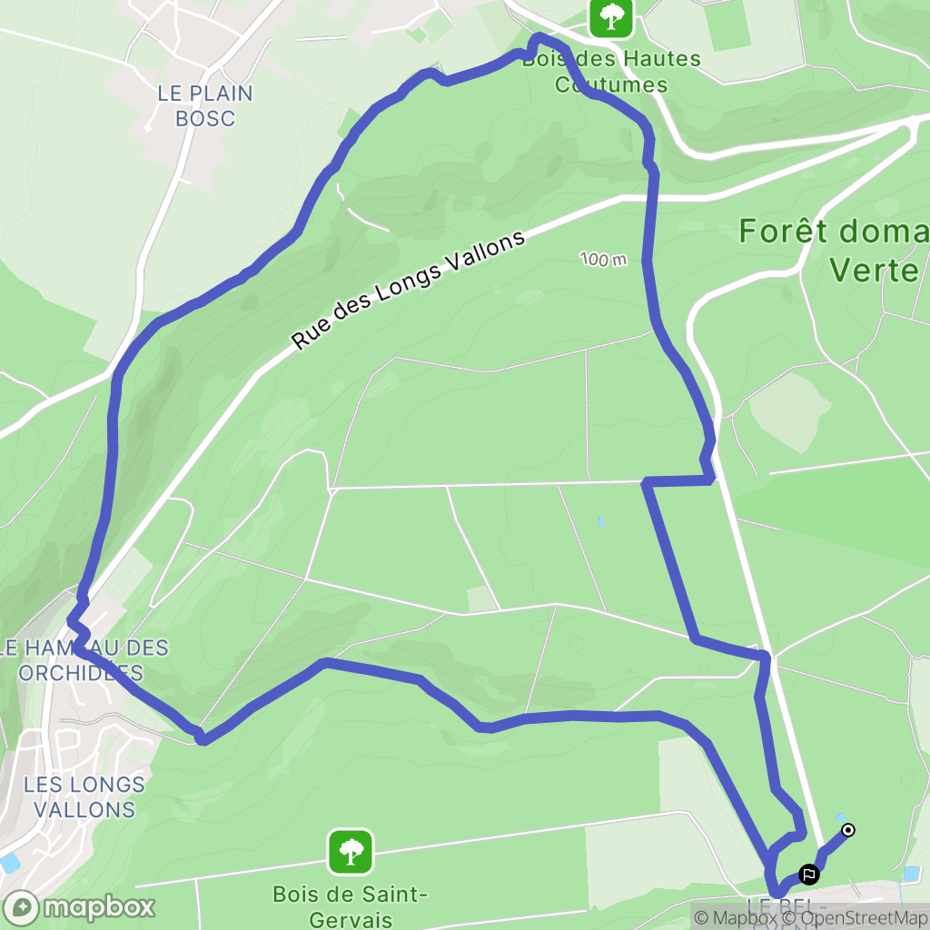 Houppeville : carte du parcours de randonnée - France