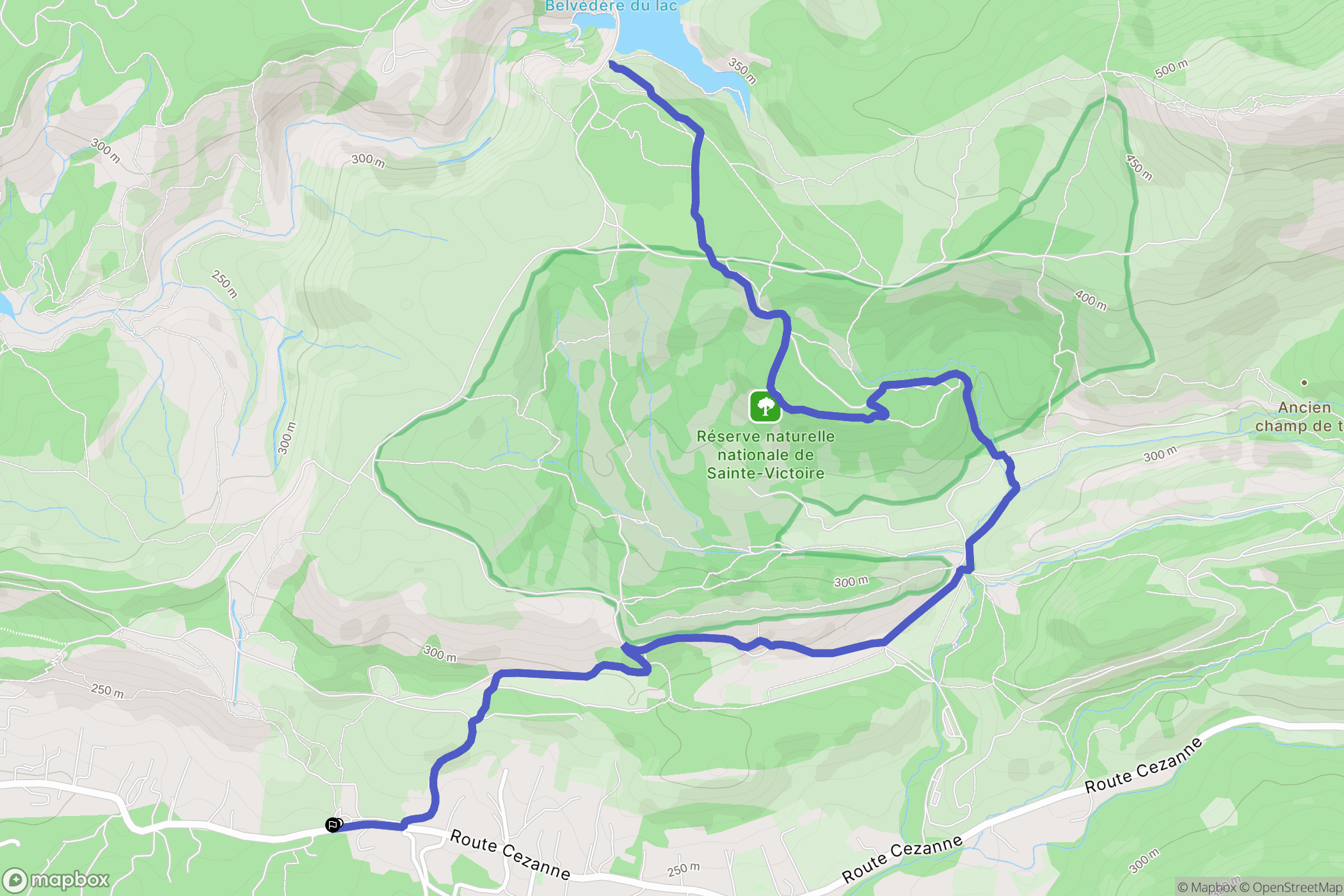 Le Tholonet : carte du parcours de randonnée - France