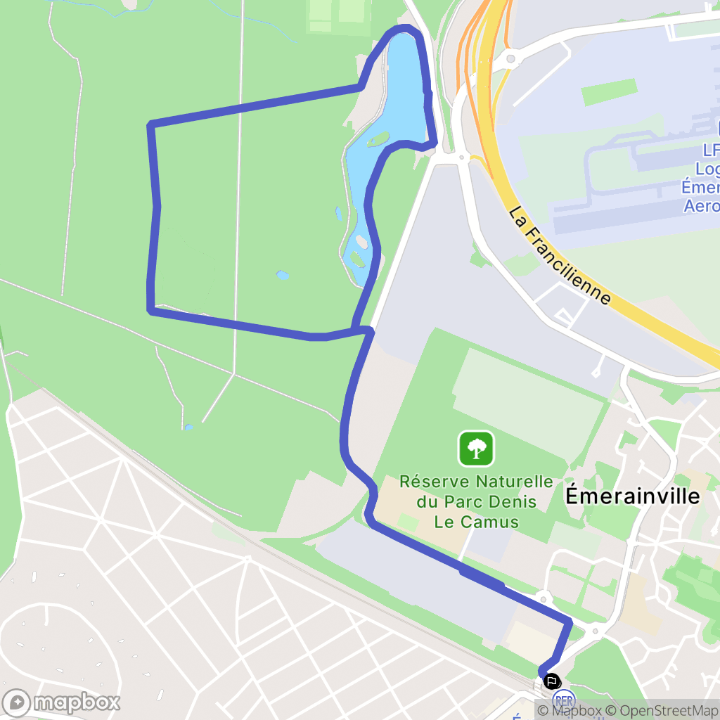Émerainville : carte du parcours de randonnée - France