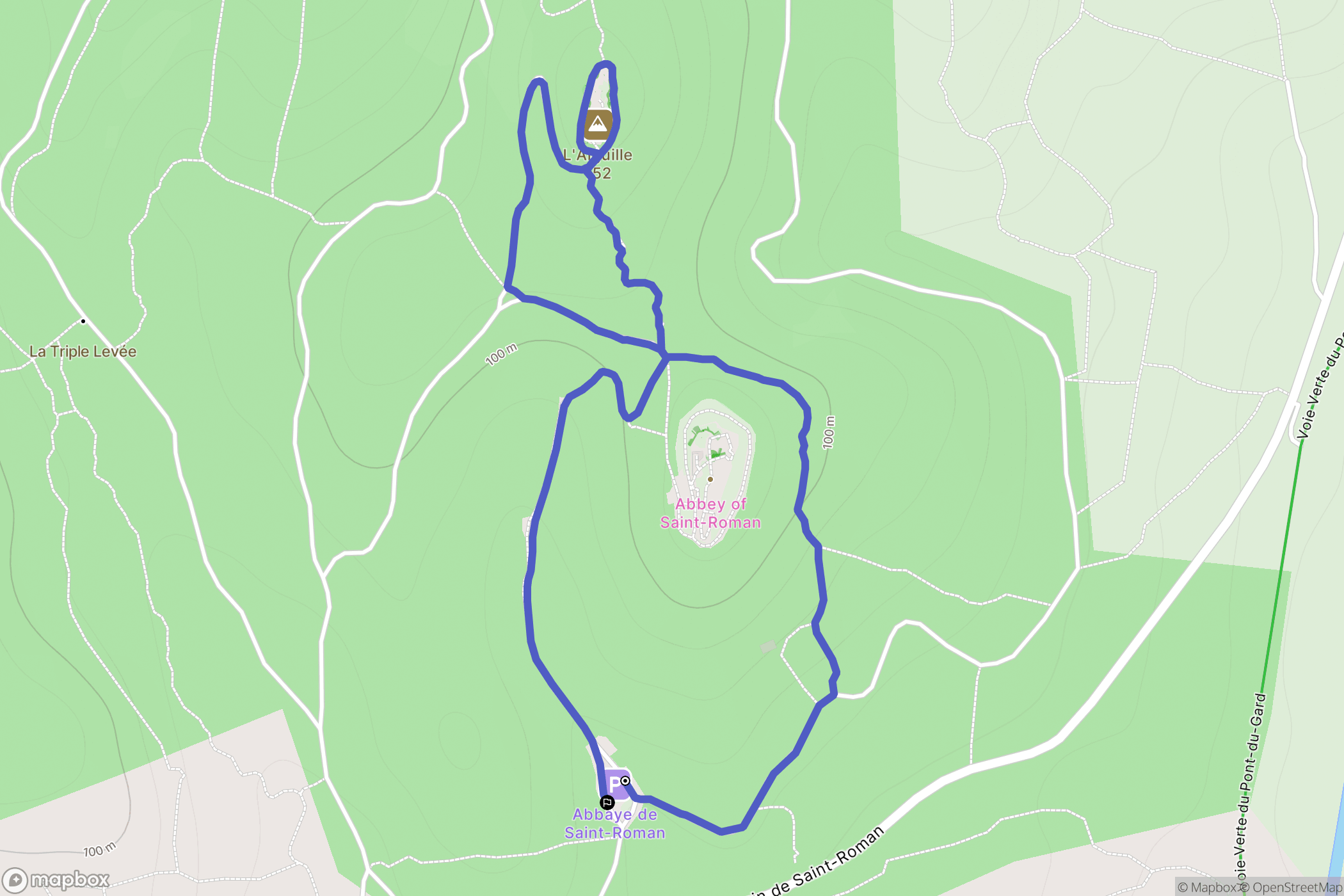 Beaucaire : carte du parcours de randonnée - France