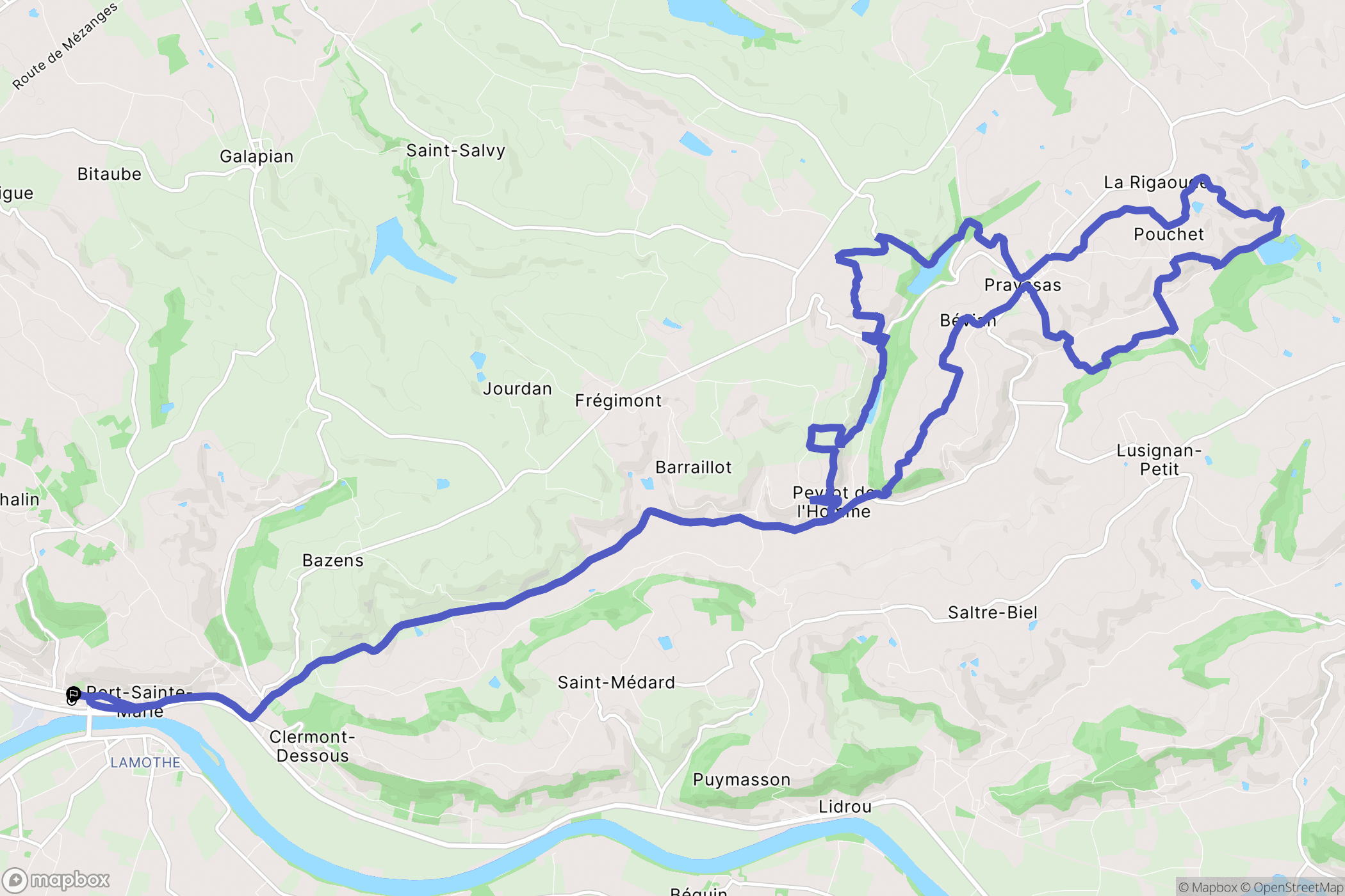 Port-Sainte-Marie : carte du parcours de randonnée - France