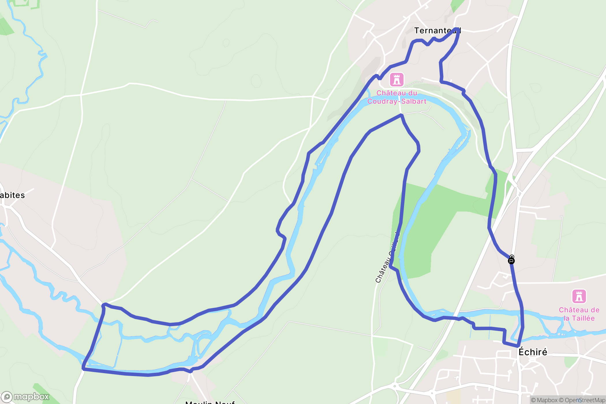 Echiré : carte du parcours de randonnée - France