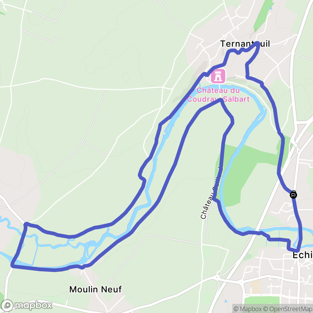 Echiré : carte du parcours de randonnée - France