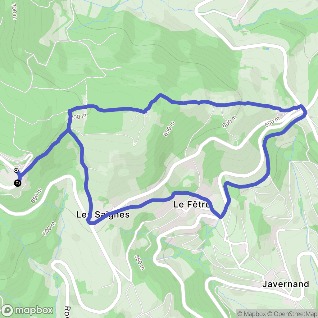 Chiroubles : carte du parcours de randonnée - France
