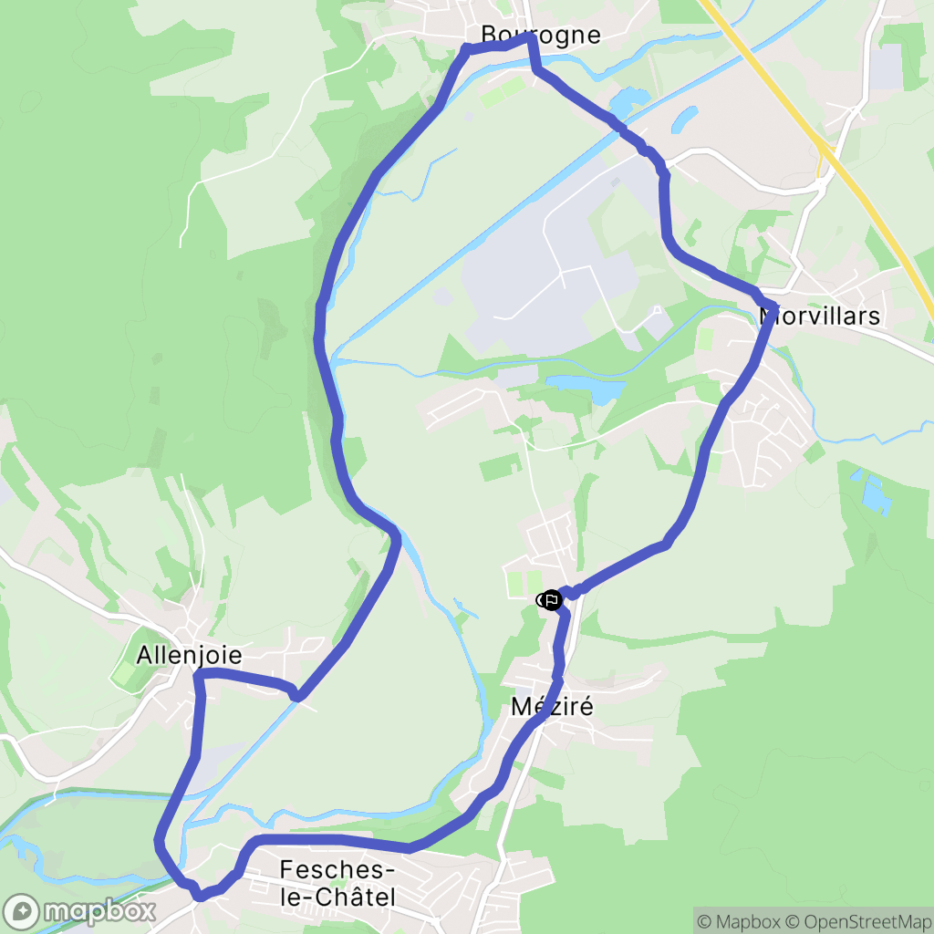 Méziré : carte du parcours de randonnée - France