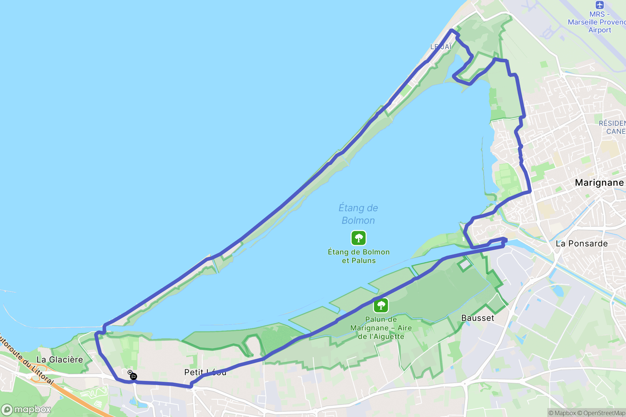 Châteauneuf-les-Martigues : carte du parcours de randonnée - France