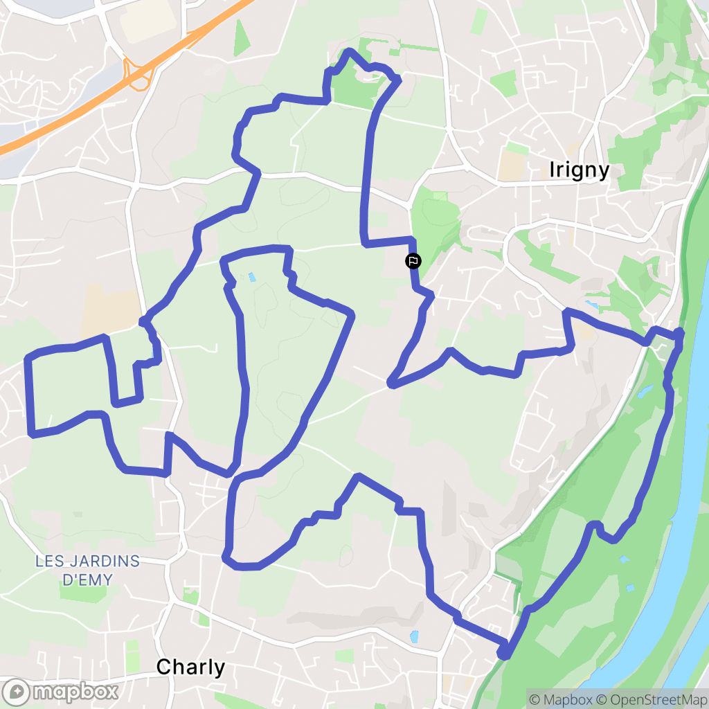 Irigny : carte du parcours de randonnée - France