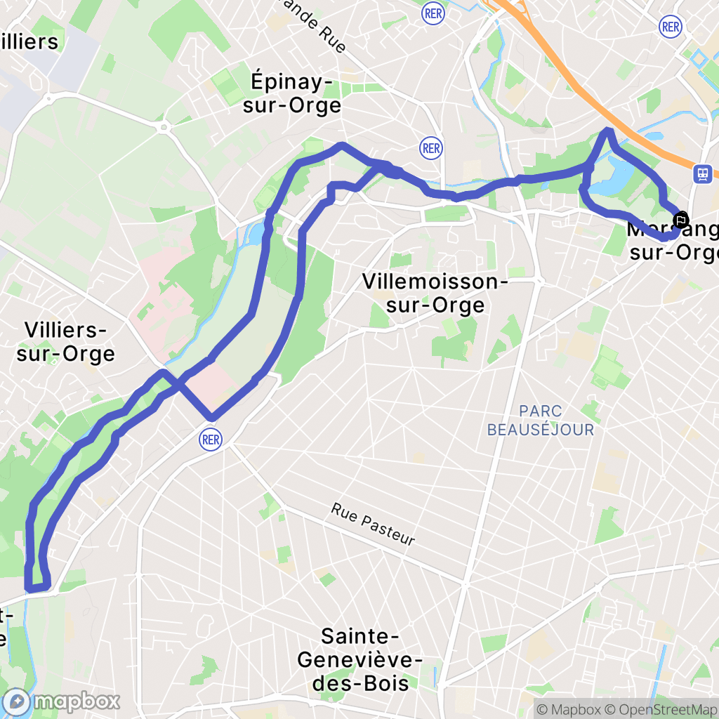 Morsang-sur-Orge : carte du parcours de randonnée - France